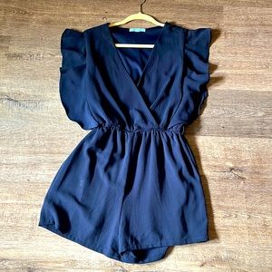 Navy blue romper she + size brand